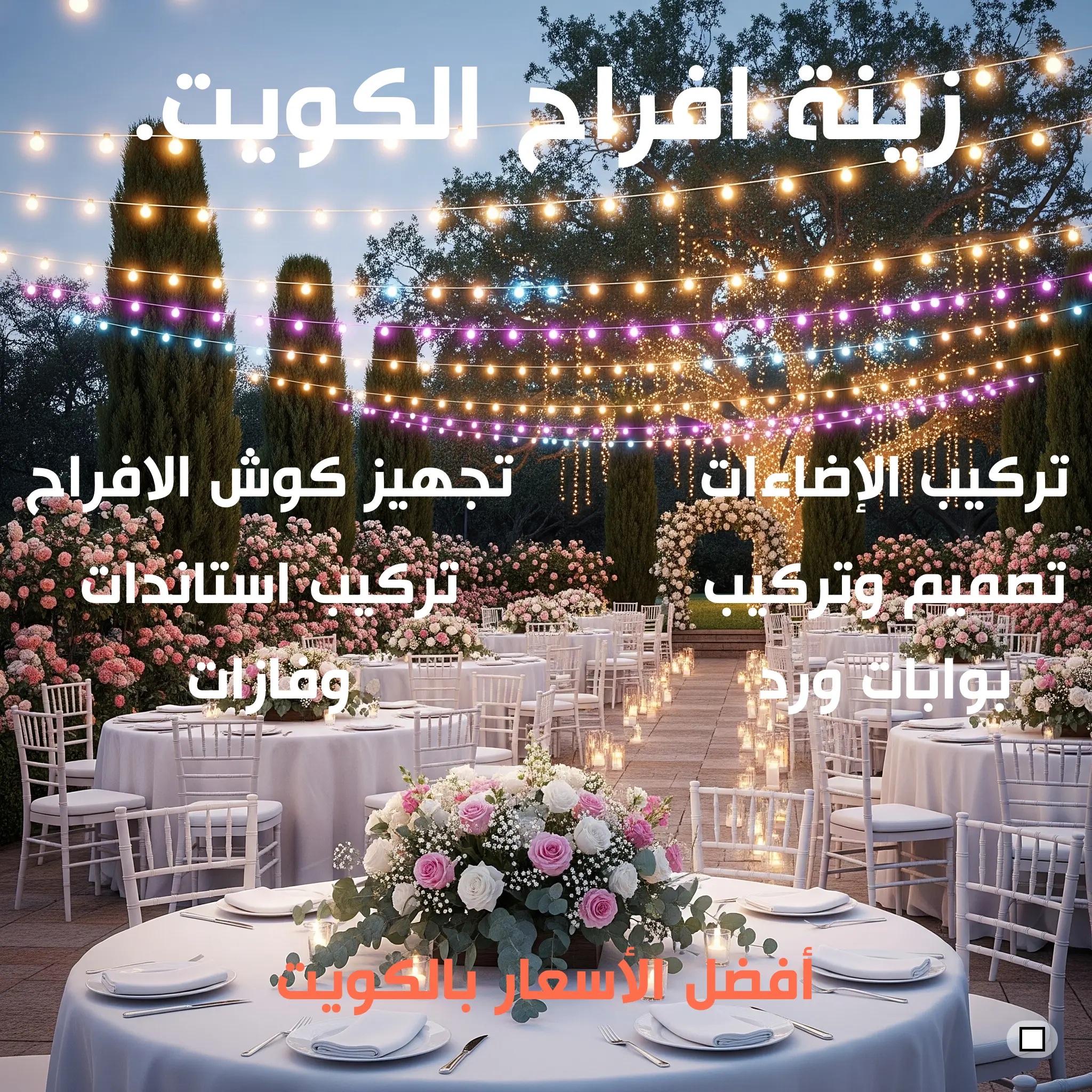 زينة افراح الكويت 96638820📞| عقود مضيئة وبوابات ورود